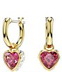 Color:Red Gold - Image 1 - Chroma Crystal Heart Drop Earrings