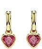 Color:Red Gold - Image 2 - Chroma Crystal Heart Drop Earrings