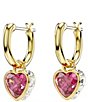 Color:Red Gold - Image 3 - Chroma Crystal Heart Drop Earrings