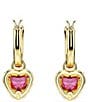 Color:Red Gold - Image 4 - Chroma Crystal Heart Drop Earrings