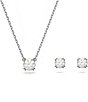 Color:Rhodium - Image 1 - Constella Pave Round Cut Necklace and Earring Set