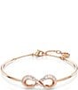 Color:Rose Gold - Image 1 - Crystal Hyperbola Infinity Rose Gold Bangle Bracelet