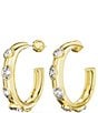 Color:Gold - Image 3 - Crystal Dextera Large Rhinestone Hoop Earrings