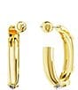 Color:Gold - Image 4 - Crystal Dextera Large Rhinestone Hoop Earrings