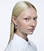 Color:Silver - Image 3 - Dextera Octagon Pave Crystal Hoop Earrings