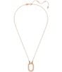 Color:Rose Gold - Image 2 - Dextera Octagonal Crystal Short Pendant Necklace
