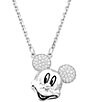 Color:Silver - Image 1 - Disney© Mickey Mouse Crystal Short Pendant Necklace