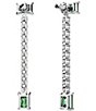 Color:Grey/Silver - Image 4 - Matrix Collection Green Mixed Crystal Cut Drop Earrings