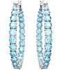Color:Aqua - Image 2 - Matrix Collection Crystal Hoop Earrings