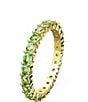 Color:Light Green - Image 2 - Matrix Collection Crystal Light Green Round Cut Band Ring