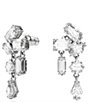 Color:Silver - Image 2 - Crystal Mesmera Mixed Cuts Drop Earrings