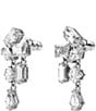 Color:Silver - Image 3 - Crystal Mesmera Mixed Cuts Drop Earrings