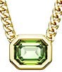 Color:Green/Gold - Image 1 - Millenia Collection Green Octagon Crystal Cut Short Pendant Necklace