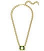 Color:Green/Gold - Image 2 - Millenia Collection Green Octagon Crystal Cut Short Pendant Necklace