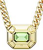 Color:Green/Gold - Image 4 - Millenia Collection Green Octagon Crystal Cut Short Pendant Necklace