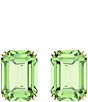 Color:Green - Image 1 - Millenia Green Octagon Cut Stud Earrings