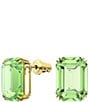 Color:Green - Image 2 - Millenia Green Octagon Cut Stud Earrings