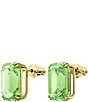 Color:Green - Image 3 - Millenia Green Octagon Cut Stud Earrings