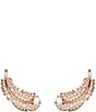 Color:Rose Gold - Image 1 - Nice Feather Crystal Stud Earrings