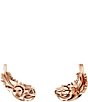 Color:Rose Gold - Image 4 - Nice Feather Crystal Stud Earrings