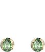 Color:Gold - Image 1 - Stilla Green Cushion Cut Stud Earrings