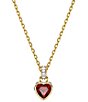Color:Red - Image 1 - Stilla Red Heart Crystal Short Pendant Necklace