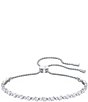 Color:Rhodium White - Image 1 - Subtle Crystal Adjustable Bracelet