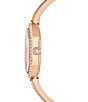 Color:Rose Gold - Image 6 - Women's Crystal Dextera Quartz Analog Rose Gold Tone Stainless Steel Bracelet Watch