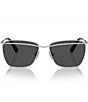 Color:Silver - Image 2 - Women's Crystal SK7006 58mm Rectangle Sunglasses