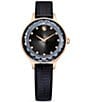 Color:Black - Image 1 - Women's Octea Nova Quartz Analog Black Leather Strap Watch