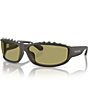 Color:Dark Grey/Green - Image 1 - Women's SK6009 73mm Wrap Sunglasses