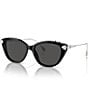 Color:Black - Image 1 - Women's SK6010 53mm Cat Eye Sunglasses