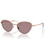 Color:Rose Gold - Image 1 - Women's SK7014 58mm Cat Eye Sunglasses