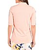 Color:Softly Pink - Image 2 - Flutter Collection Neva Softly Short Sleeve Quarter Zip Shirt