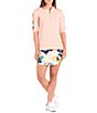 Color:Softly Pink - Image 3 - Flutter Collection Neva Softly Short Sleeve Quarter Zip Shirt