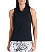 Color:Black - Image 1 - Marble Collection Harmony Sleeveless Ruffle V-Neck Tank Top