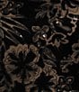 Color:Black/Nude - Image 3 - Plus Size Long Sleeve Bateau Neck Burnout Velvet Gown