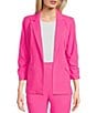 Color:Ultra Pink - Image 1 - Coordinating Flap Pocket Open Front Blazer