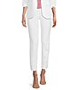 Color:White - Image 1 - High Rise Pull-On Pants