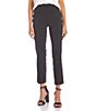 Color:Black - Image 1 - High-Rise Straight-Fit Pull-On Stretch Dress Pants