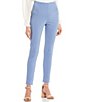 Color:Infinity Blue - Image 1 - High-Waisted Flat-Front Pull-On Suiting Skinny Pants