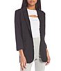 Color:Black - Image 1 - Long-Sleeve Shawl Collar Suiting Boyfriend Blazer