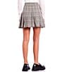 Color:Grey Multi - Image 2 - Mid Rise Plaid Pleated Cheerleader Skirt