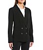 Color:Black - Image 1 - Suit Separates Notch Collar Double Breasted Blazer Jacket