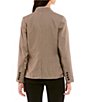Color:Brown - Image 2 - Plaid Print Notched Collar Button Front Blazer Jacket
