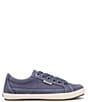 Color:Indigo Distressed - Image 2 - Moc Star 2 Distressed Canvas Sneakers
