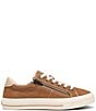 Color:Golden Tan/Tan Distressed - Image 2 - Z-Soul Distressed Canvas Oxford Zip Detail Sneakers