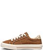 Color:Golden Tan/Tan Distressed - Image 4 - Z-Soul Distressed Canvas Oxford Zip Detail Sneakers