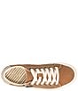 Color:Golden Tan/Tan Distressed - Image 5 - Z-Soul Distressed Canvas Oxford Zip Detail Sneakers