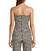 Color:Noir - Image 2 - Paris Tonnie Stretch Woven Sleeveless Gingham Print Strapless Coordinating Tube Top